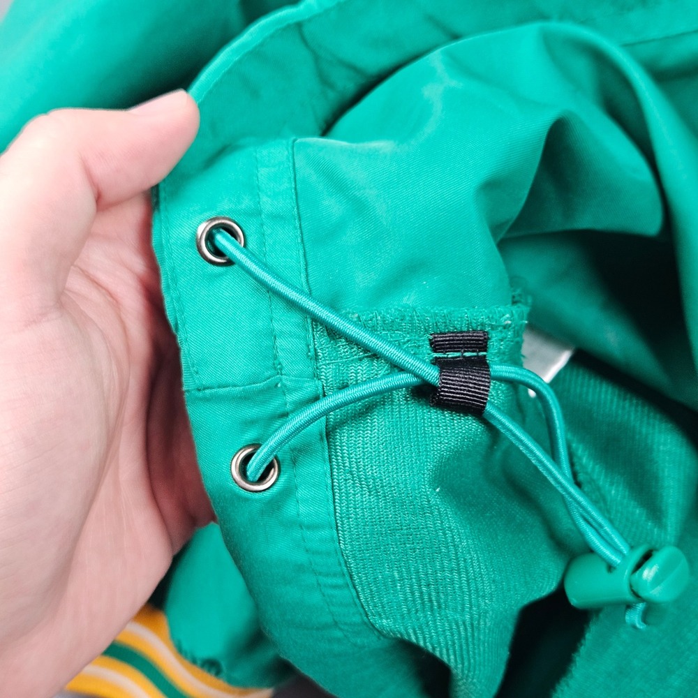 Minnesota North Stars Windbreaker Jacket Mens 2XL Green Spell Out Adjustable Y2K - Picture 7 of 11